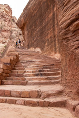 Hiking the Treasury trail in Petra, Jordan