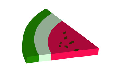 Watermelon piece symbol icon in vector