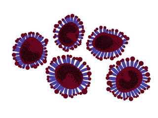 pink different shapes of virus