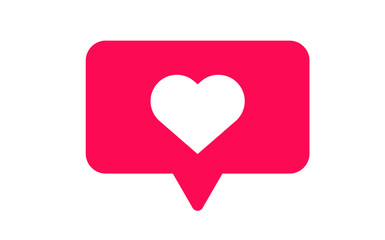 Social media heart chat baloon in vector illustration