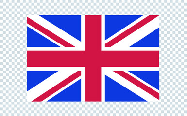 Fototapeta na wymiar UK, United Kingdom flag in vector illustration. Isolated on transparent background.