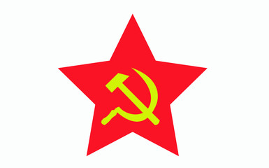 Communism and socialism symbol in vector illustration isolated on white background.