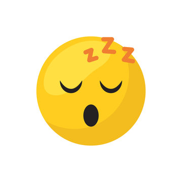 Sleepy emoji face flat style icon vector design
