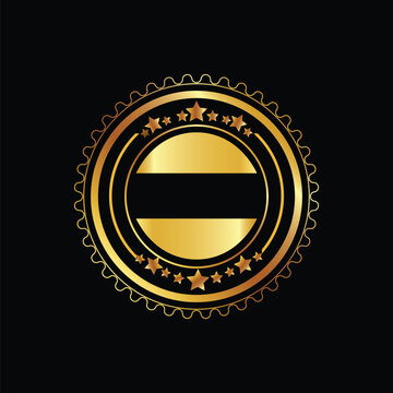 Blank gold stamp on black background