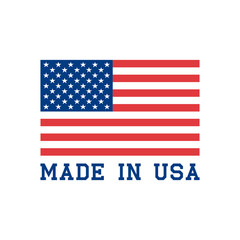 Made in USA icon with American flag