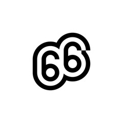 Number 66 vector icon design