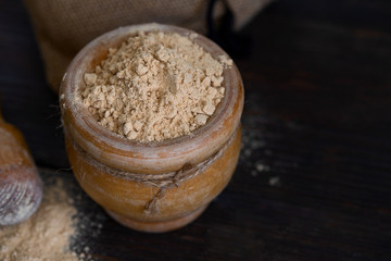 Gofio, Canarian flour made from different roasted grains, is important ingredient of many dish of Canary Islands Cuisine.