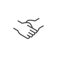 Handshake line icon. linear style sign for mobile concept and web design. Deal, hand gesture outline vector icon. Symbol, logo illustration. Vector graphics