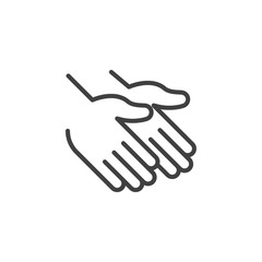 Applause hands line icon. linear style sign for mobile concept and web design. Clapping Hands outline vector icon. Symbol, logo illustration. Vector graphics