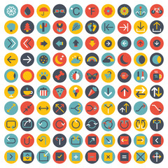 Icon collection for website and mobile applications. Flat vector illustration