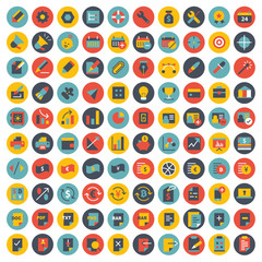 Icon collection for website and mobile applications. Flat vector illustration