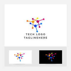 digital Technology logo, tech design Vector  template eps 10