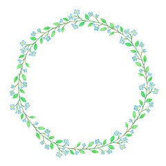 Cute Blue floral frame illustration