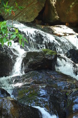 Rawana waterfall in montain Sri Lanka