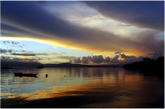 Sunset On Saparua Island In Indonesia