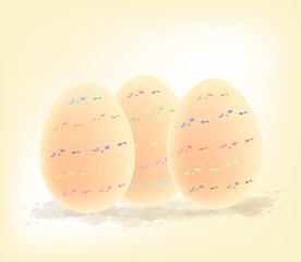 Watercolor Easter eggs, vector illustration.