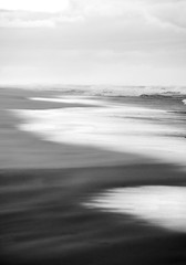 Smooth Black and White Ocean Beach Abstract Portrait