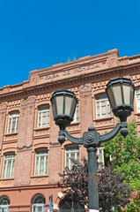 Fototapeta na wymiar Former Casa de la Moneda facade on San Telmo neighborhood at Buenos Aires, Argentina