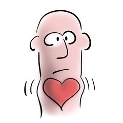 Man has a pulse in his neck