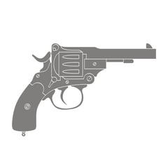 Vector monochrome icon with Revolver for your design