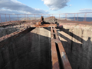 Demolished ruins, nuclear power plants, cranes, chimneys and rotting poles around the nuclear...