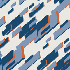 Mid-century pastel colors geometric seamless pattern.