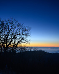 Jupiter and Fog Covered Virginia Piedmont Before a Winter Dawn