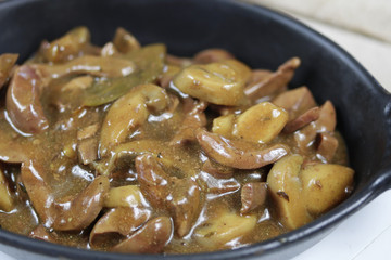 rognons de porc sauce au vin et champignons