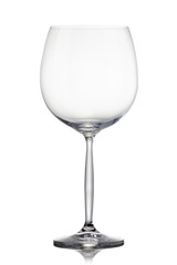 Empty wine glass isolated on white background