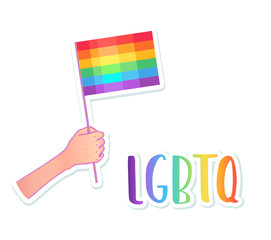 Rainbow colored icon. Gay Pride. LGBT concept. Realistic style vector colorful illustration isolated. Sticker, patch, t-shirt print, logo design..
