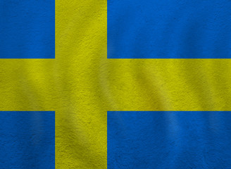 Old Sweden flag background. Travel and learn Sweden concept