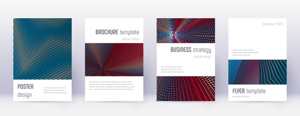 Minimalistic brochure design template set. Red abs