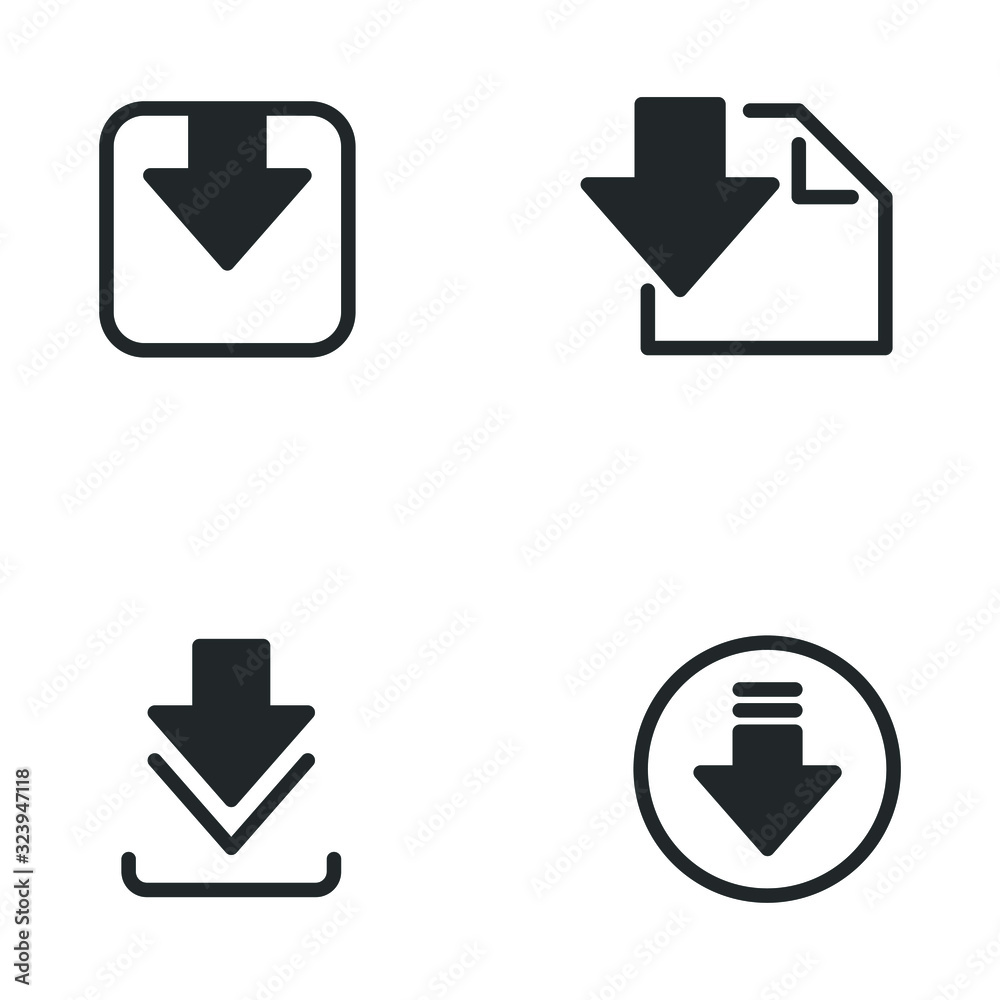 Poster download icon template color editable. download symbol vector sign isolated on white background illu
