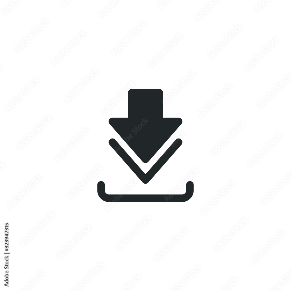 Poster download icon template color editable. download symbol vector sign isolated on white background illu