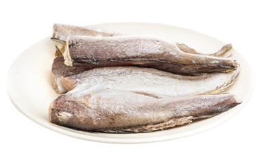 fish without head on a white background