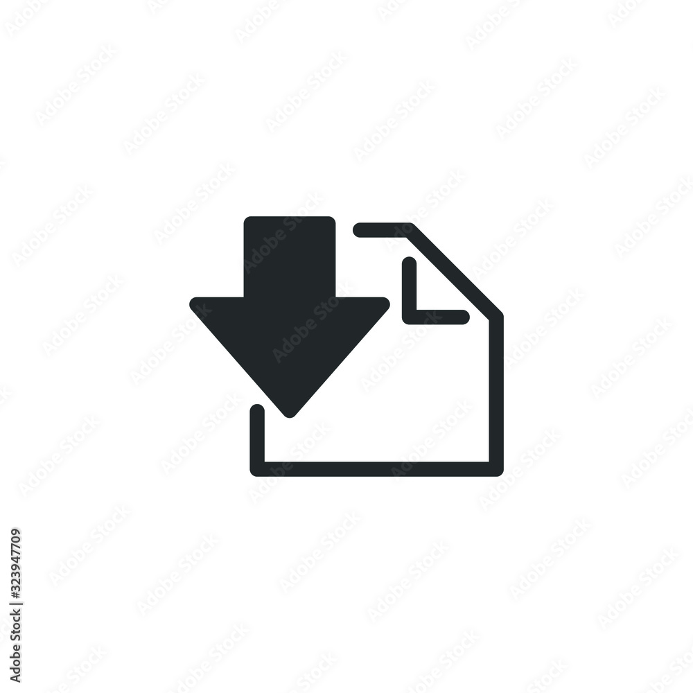 Poster download icon template color editable. download symbol vector sign isolated on white background illu