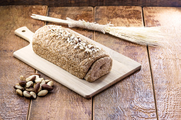 Brazil nut bread, export product from the Amazon. Brazil nuts are called 