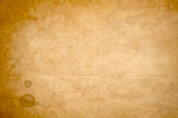 old  kraft paper with coffee stain texture or background