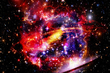 Starfield, galaxies and flares. The elements of this image furnished by NASA.