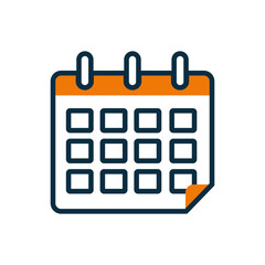 Isolated calendar half line half color style icon vector design