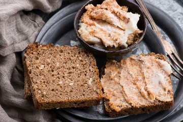 East European speciality - pork fat fried with onion