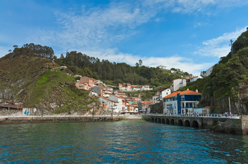 Fototapeta premium Cudillero town as seen from the port, Spain