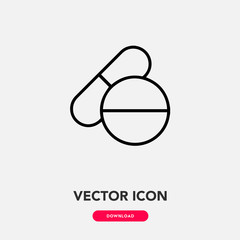 pills icon vector. pills sign symbol