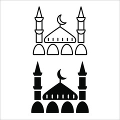 Islamic symbols icons. Vector illustration.