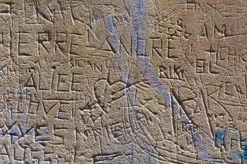 Vandalism on ancient walls