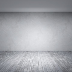 empty room with white wall and wooden floor