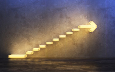 stairs going  upward, 3d rendering - 323953360