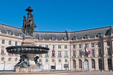 Fototapeta na wymiar Square de la Bourse at Bordeaux, France
