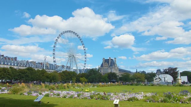 View of the French garden at the palace in Paris
