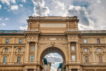 Fototapeta na wymiar Arch at Piazza della Repubblica in Florence, Italy
